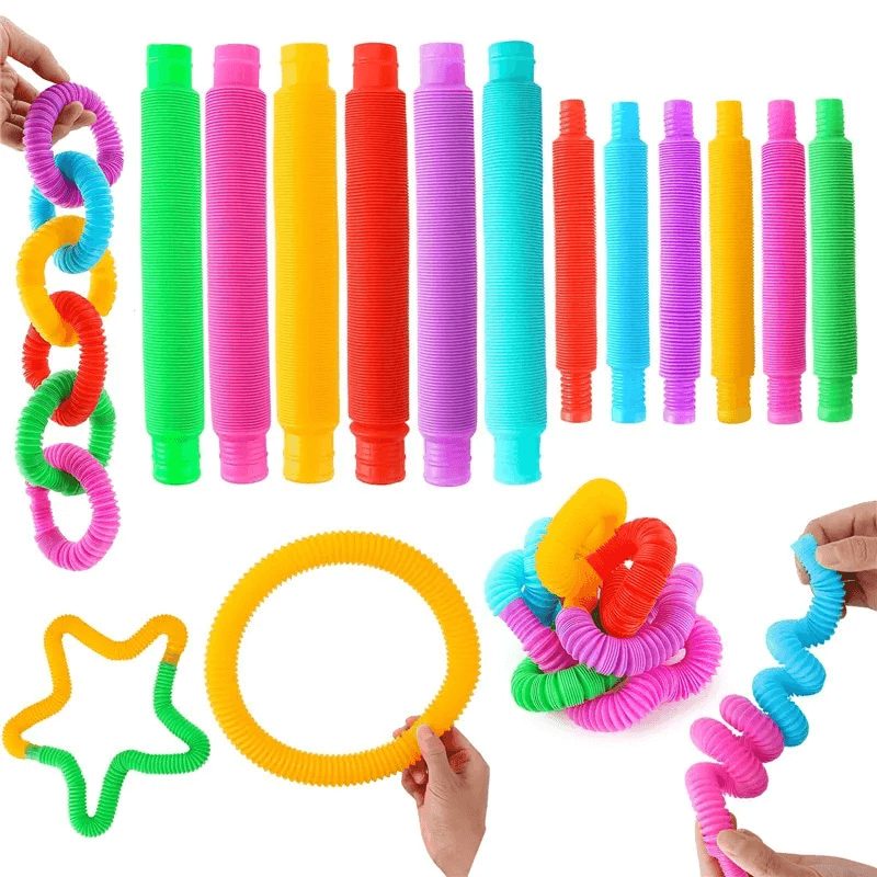 Buntes Pop Tube Spielzeug - Sensorisches und dehnbares Spiel für die Kreativität und Motorik von Kindern