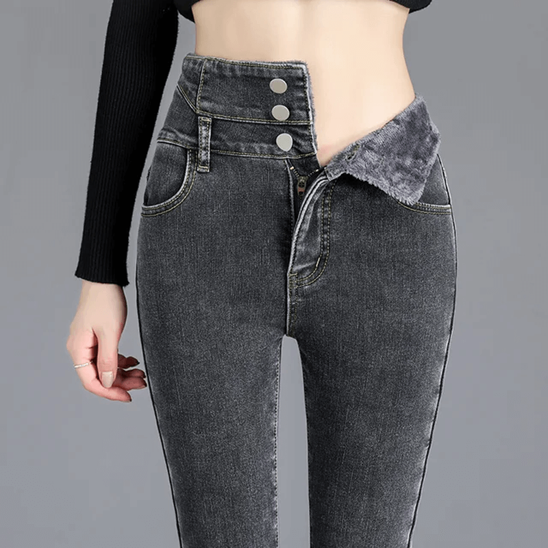 Thermische Winterjeans mit hoher Taille