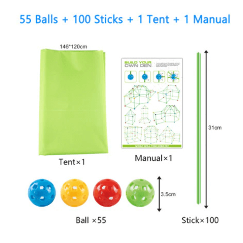 3D Spielhaus | Bausatz mit Stöcken DIY Do It Yourself Lernen für Kinder