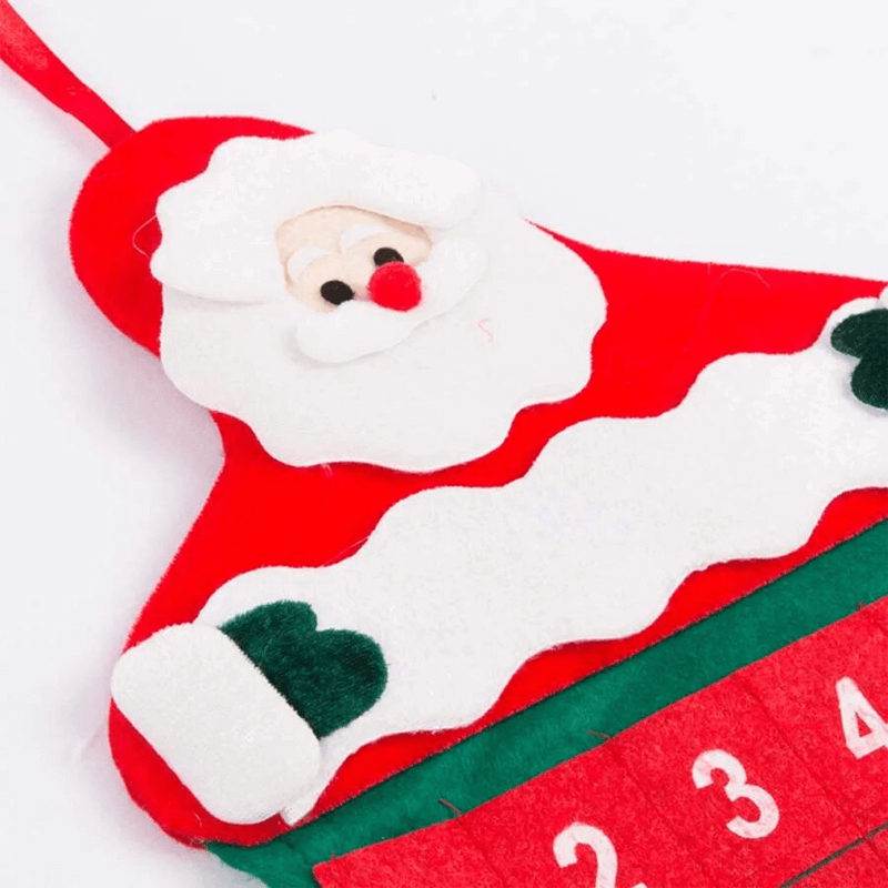 Stoff-Adventskalender Countdown - Weihnachtsmann 24 Tage