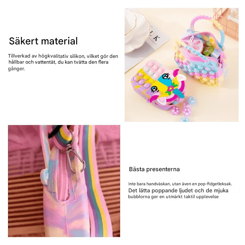 Druck Pop Bubble Bag - Silikon Fidget Handtasche für Kinder mit Sensory Play