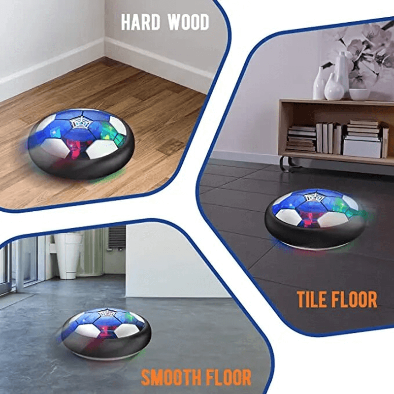 HoverKick - Schwimmendes LED-Fußballspielzeug mit Schaumstoffdämpfer für Indoor-Fußballspiele