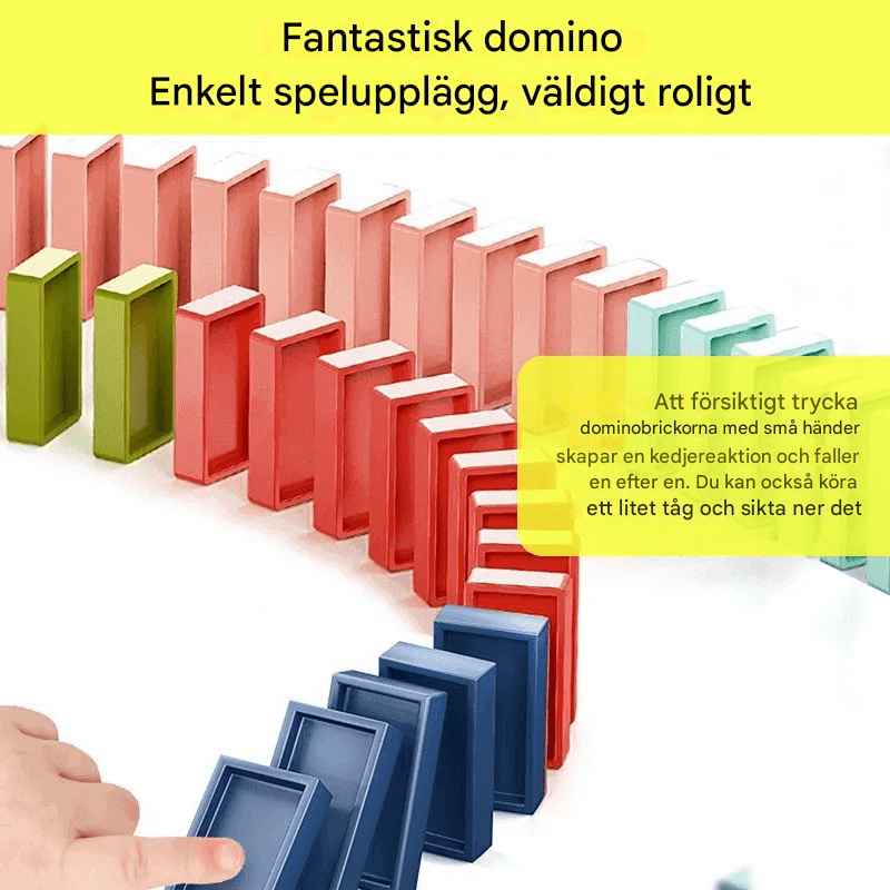 Automatischer Domino-Zug für Kinder | Selbstaufstellende Dominosteine mit Licht und Sound – Pädagogisches STEM-Spielzeug (ab 3 Jahren)