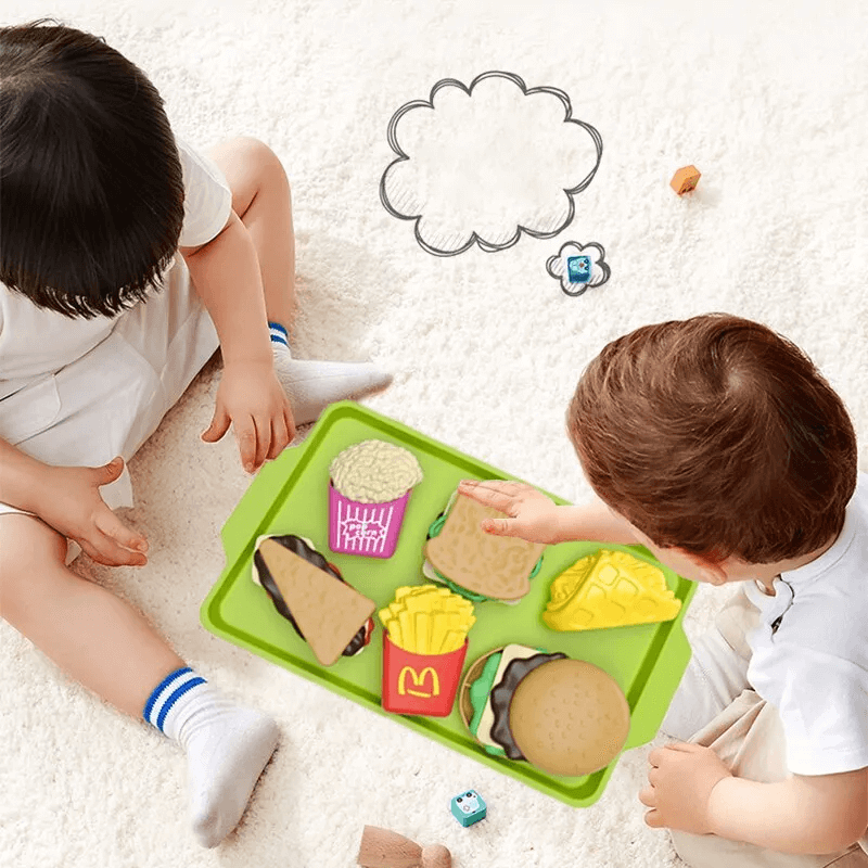 Mini Pretend Food Set - Realistischer Hamburger-Teller für Kinder-Rollenspiele