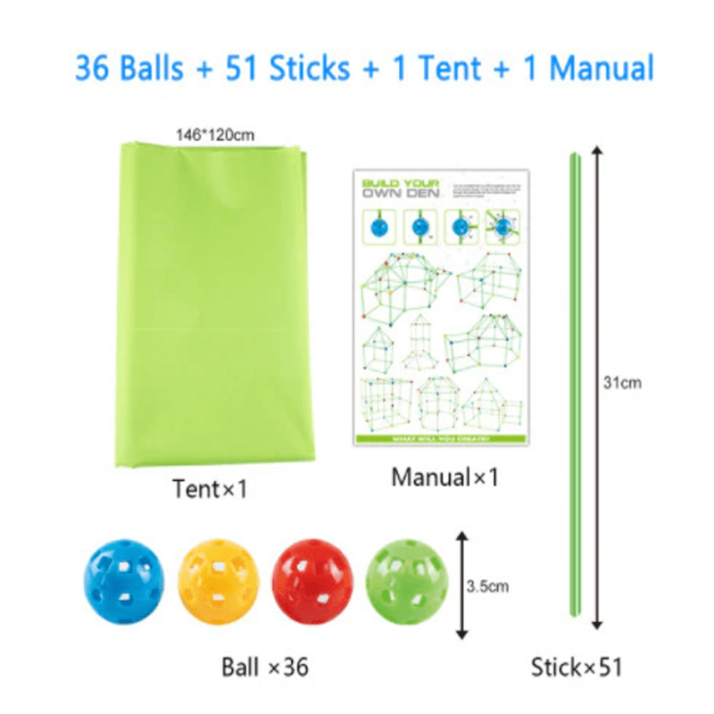 3D Spielhaus | Bausatz mit Stöcken DIY Do It Yourself Lernen für Kinder