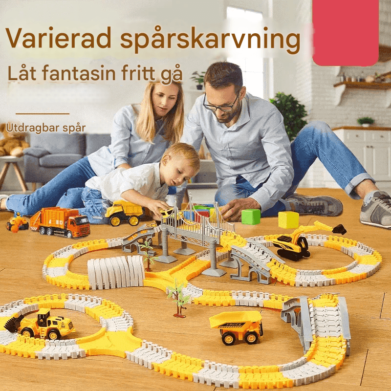 Engineering Car Track - Konstruierbare Rennstrecke mit Mini-Engineering Cars für Kinder