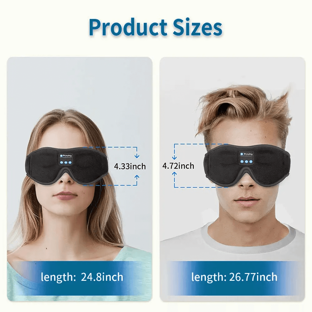 Snoozeit.™ - Bluetooth-Schlafmaske mit HD-Lautsprechern - 3D-Schlaf-Kopfhörer mit automatischer Abschaltung | Wireless Bluetooth 5.0