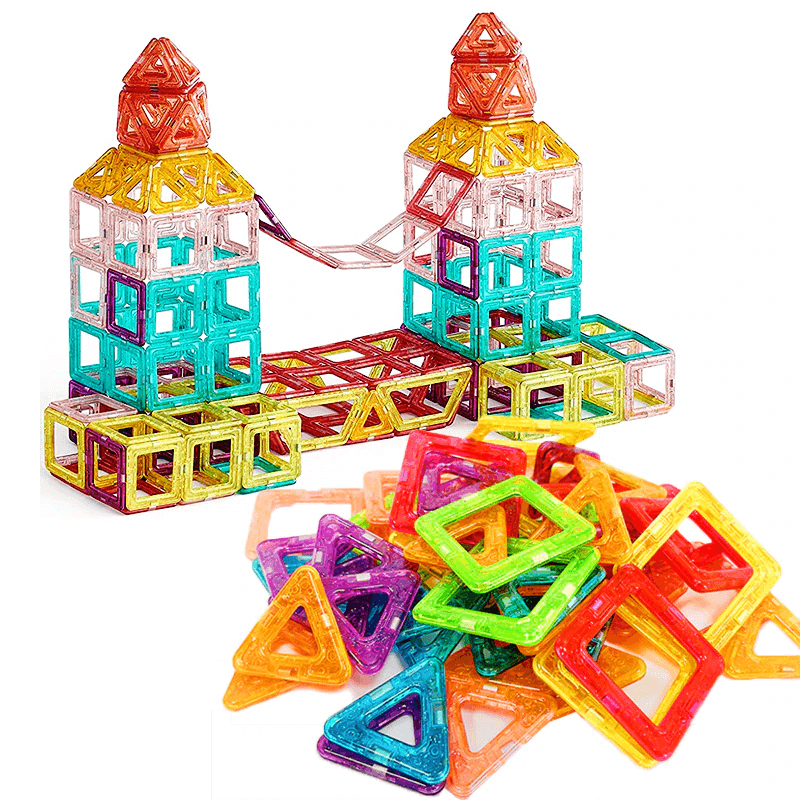 Magnetische Bauklötze - Montessori Magnetische Sets für kreatives Spielen, Bauen und Lernen, perfektes Lernspielzeug für Kinder