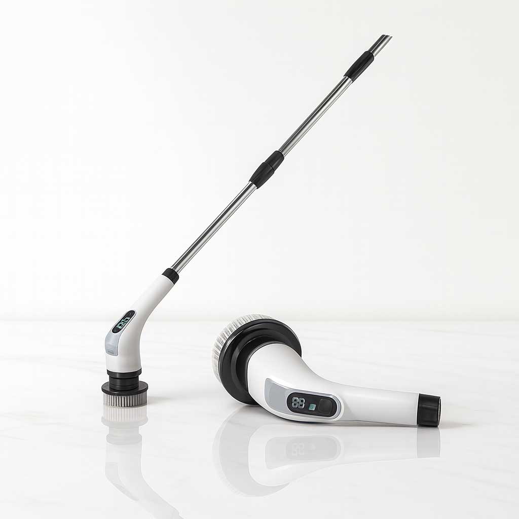 SpinClean – 9-in-1-Elektrobürste mit Stiel für schonendes Putzen
