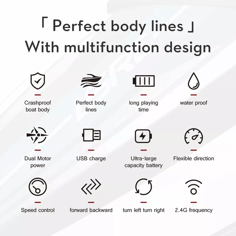 Schnelles ferngesteuertes Boot - 25km/h Rennboot mit IPX4 Wasserdichtigkeit und Wasserkühlung