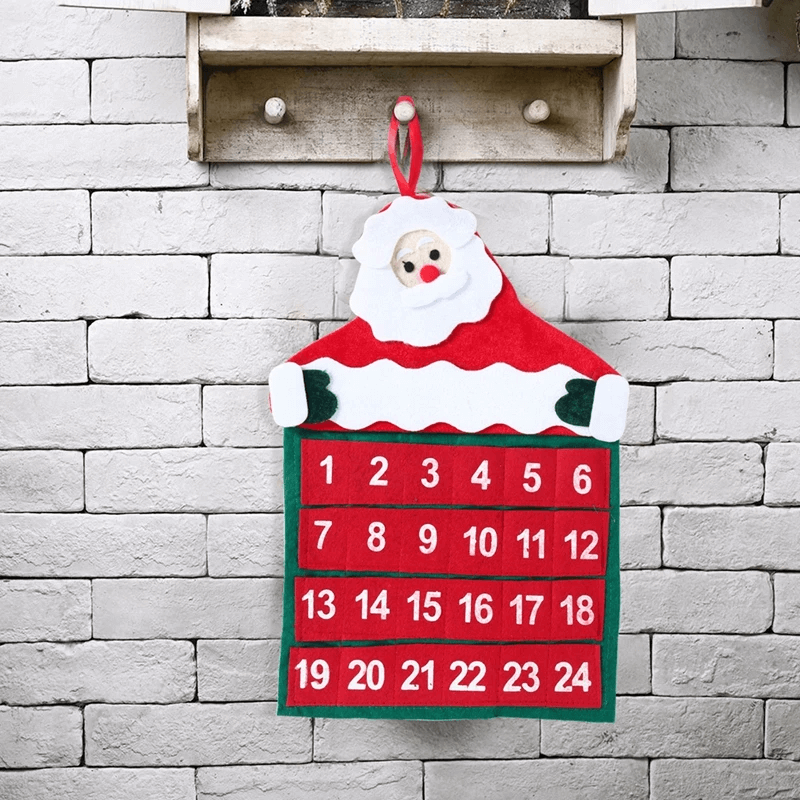 Stoff-Adventskalender Countdown - Weihnachtsmann 24 Tage