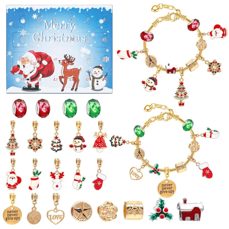 24 Tage Weihnachts-Adventskalender-Schmuckkästchen - DIY-Charm-Armband