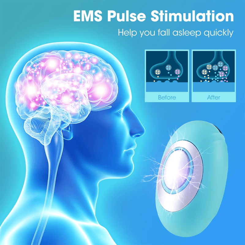 Einschlafhilfe mit EMS-Mikrostrom - tragbarer Schlaf-Assistent für Schlaflosigkeit & Stress | Smart Relaxation Device für besseren Schlaf
