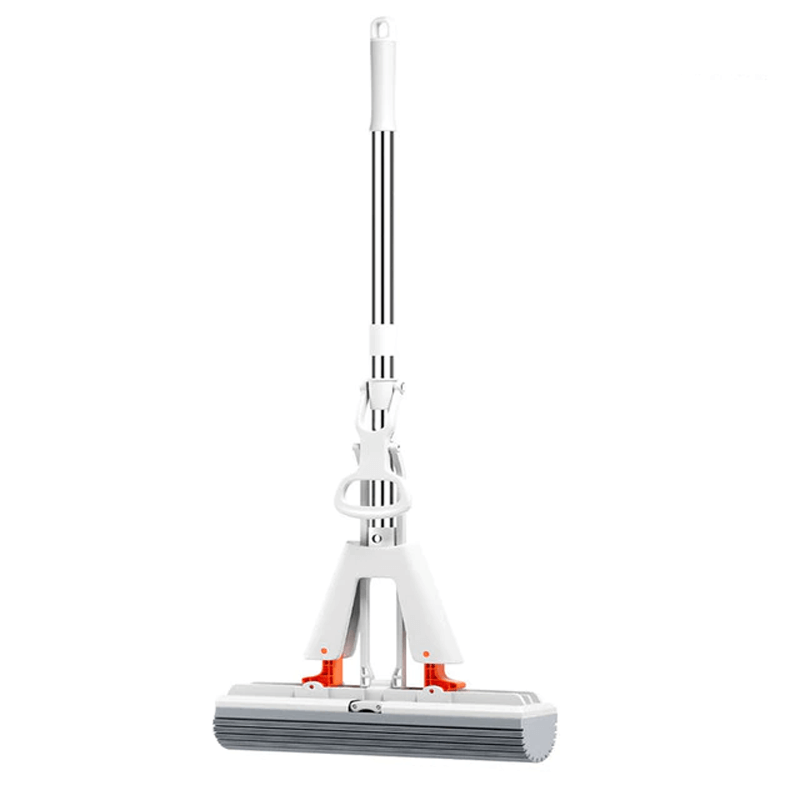 Selbstdrückender Mopp mit Teleskopstiel - Zusammenklappbarer Baumwollmopp für effektive Bodenreinigung & Trocknen