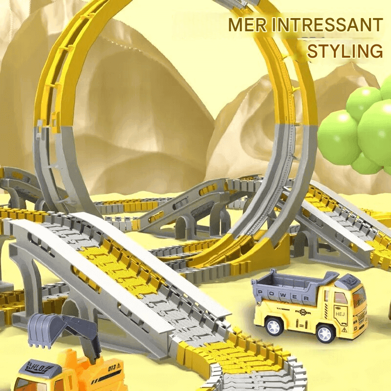Engineering Car Track - Konstruierbare Rennstrecke mit Mini-Engineering Cars für Kinder