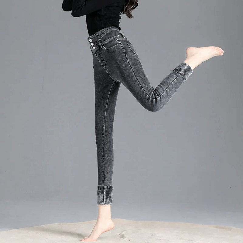 Thermische Winterjeans mit hoher Taille