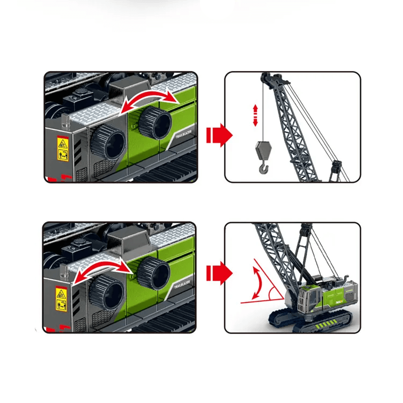 Baufahrzeug Spielzeug 1:50 - Nachgebildeter Bagger, Kran und LKW mit beweglichen Gelenken