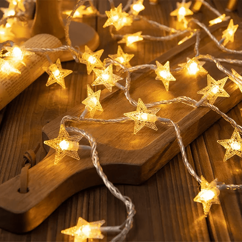 1,5-3m weihnachtliche LED-Lichterkette, Weihnachtslichterkette - Schneeflocken, Rentier, Stern, Weihnachtsbaum