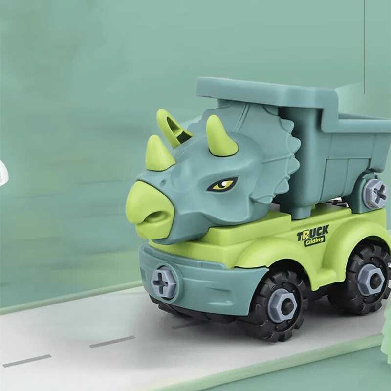 Mini-Dinosaurier-Fahrzeugbaukasten - Spielen und Lernen mit kreativen Kombinationen