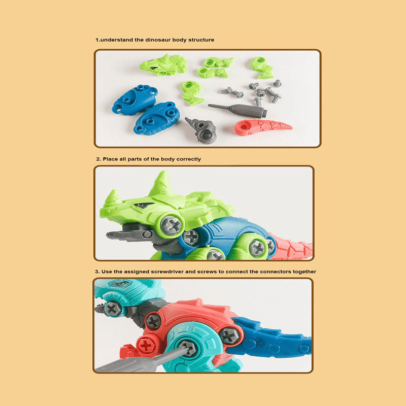 Dinosaurier-Ei-Bausatz - Überraschungsei mit Bauklötzen, Zerlegen und Zusammenbauen der eigenen Dinosaurier, DIY Blindbox-Spielzeug für Kinder