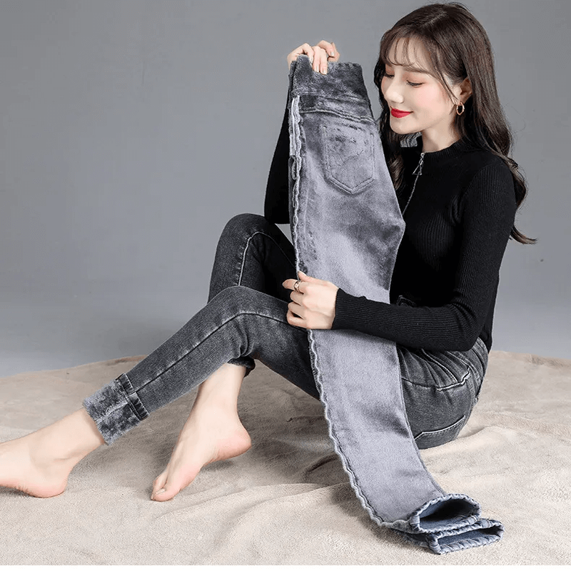 Thermische Winterjeans mit hoher Taille