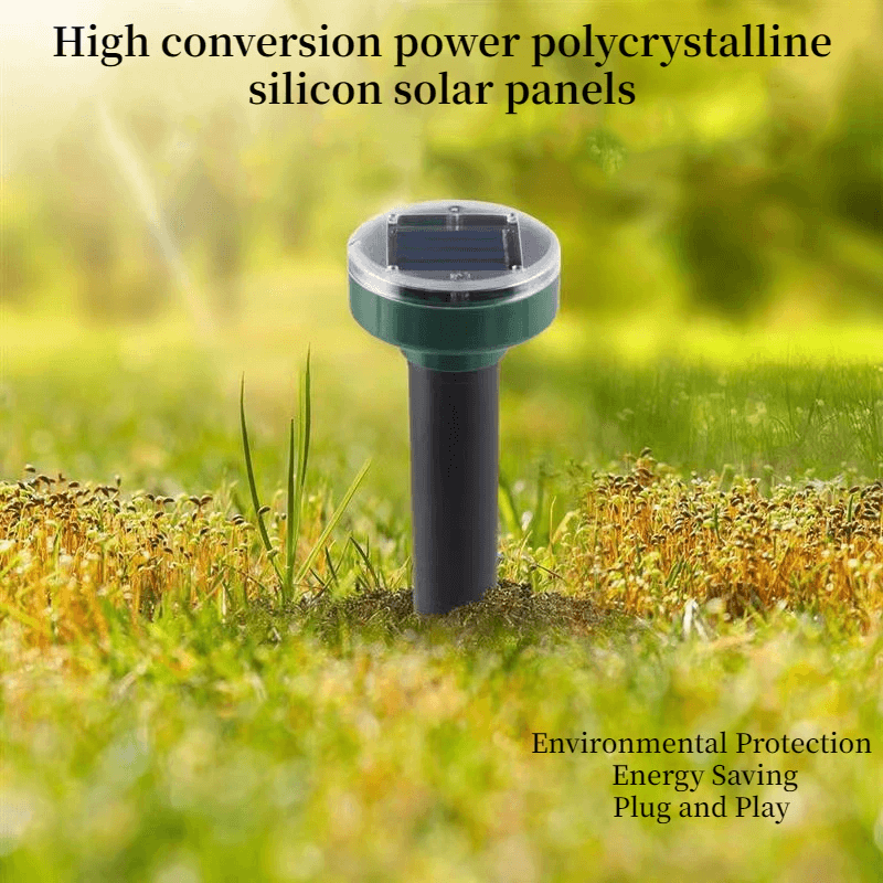 Solarbetriebener Ultraschall-Schädlingsverscheucher | Verscheucht Maulwürfe & Nagetiere | Wasserdicht, 400Hz, Gartenschutz