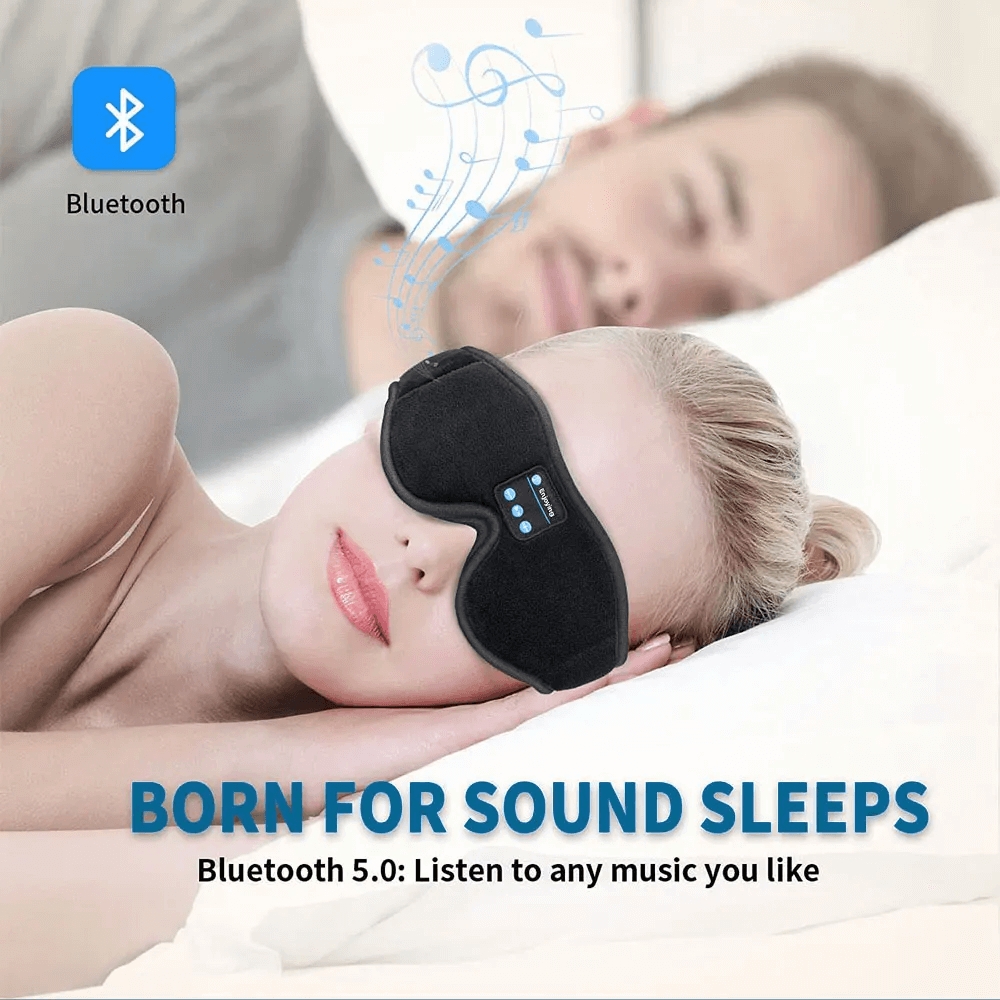 Snoozeit.™ - Bluetooth-Schlafmaske mit HD-Lautsprechern - 3D-Schlaf-Kopfhörer mit automatischer Abschaltung | Wireless Bluetooth 5.0