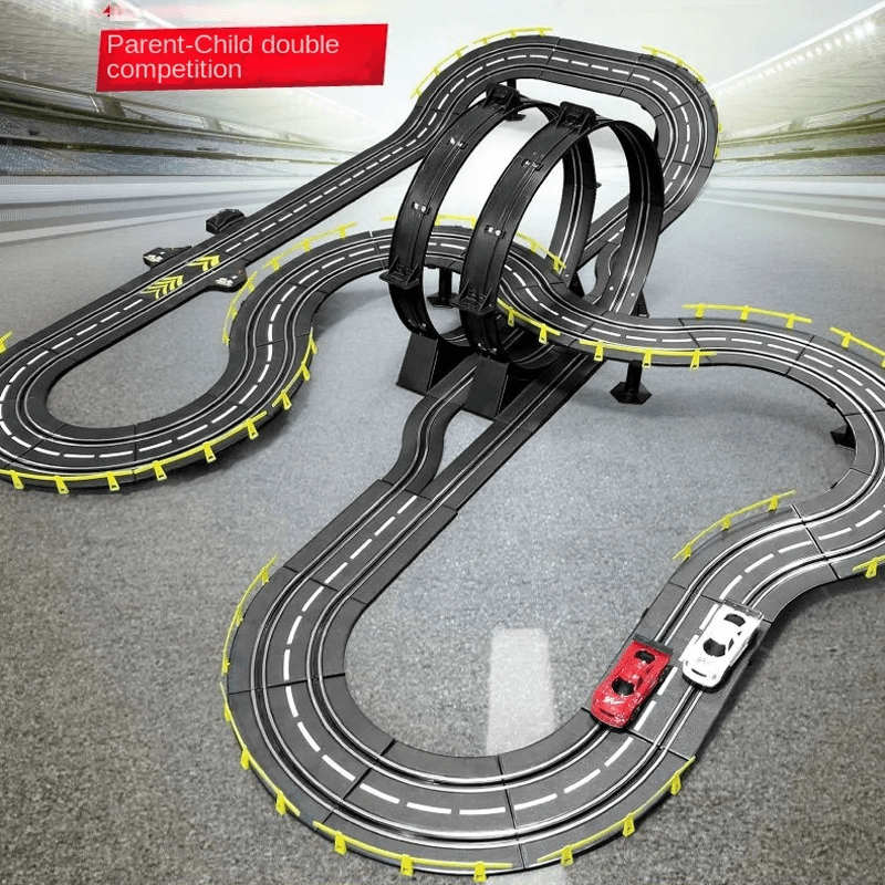 Große RC-Autobahn für Kinder - Rennbahnspielzeug mit doppelter Rennstrecke und einfacher Montage