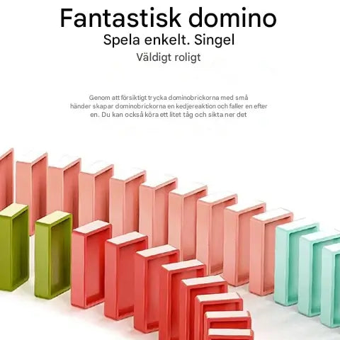 Automatischer Domino-Zug für Kinder | Selbstaufstellende Dominosteine mit Licht und Sound – Pädagogisches STEM-Spielzeug (ab 3 Jahren)