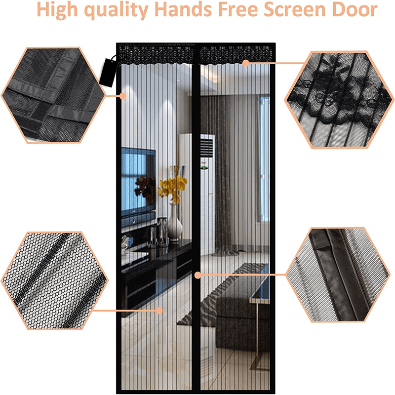 Magnetisches Moskitonetz für Tür mit automatischer Schließung | Insektenschutznetz mit Magnetverschluss - Mückenschutz für Terrasse, Balkon & Eingang (mehrere Größen)