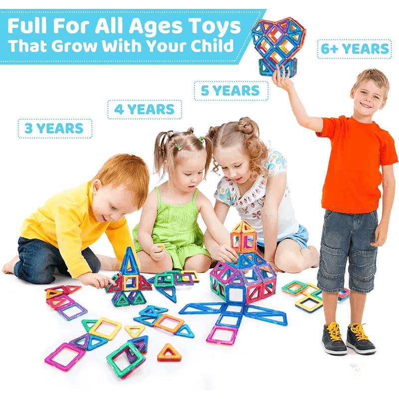 Magnetische Bauklötze - Montessori Magnetische Sets für kreatives Spielen, Bauen und Lernen, perfektes Lernspielzeug für Kinder