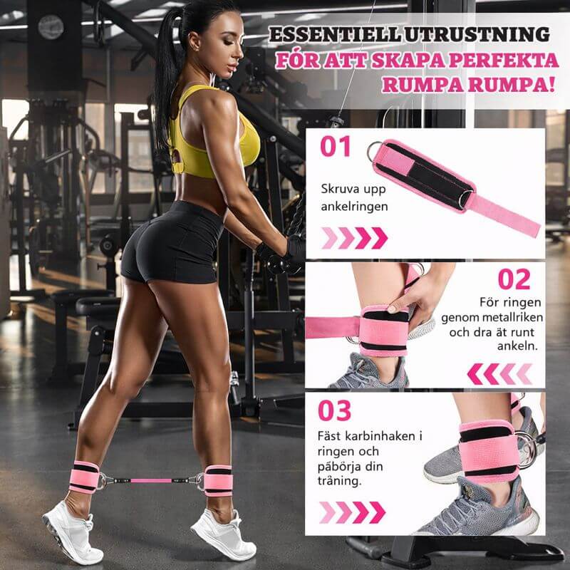 BootyFlex – Knöchelbasiertes Widerstandsband-Set mit einstellbarer Belastung für Beine, Hüften und Heimtraining