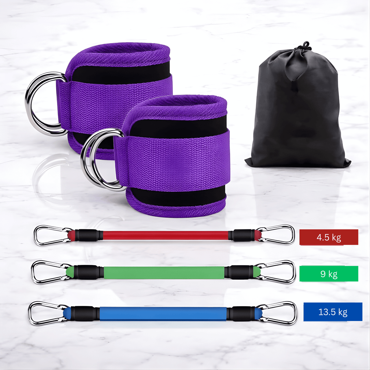 BootyFlex – Knöchelbasiertes Widerstandsband-Set mit einstellbarer Belastung für Beine, Hüften und Heimtraining