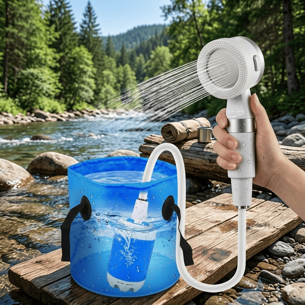 CampFlow - Tragbare Duscheinheit mit Wasserpumpe