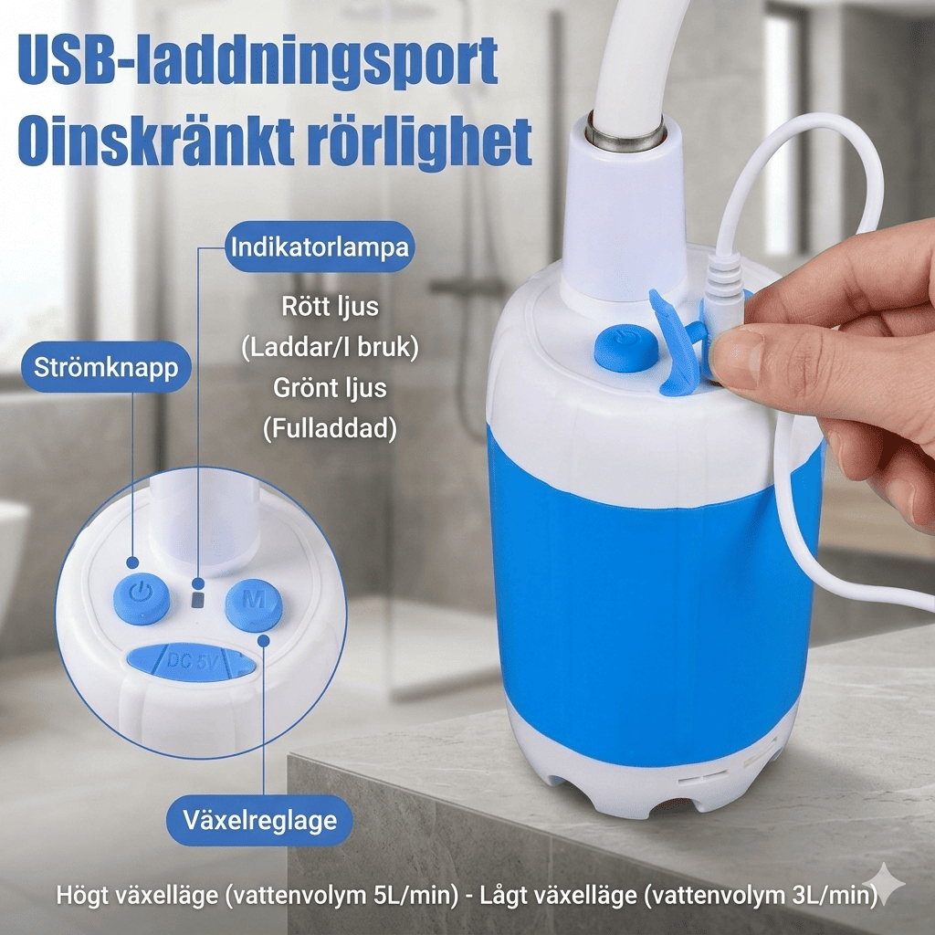 CampFlow - Tragbare Duscheinheit mit Wasserpumpe
