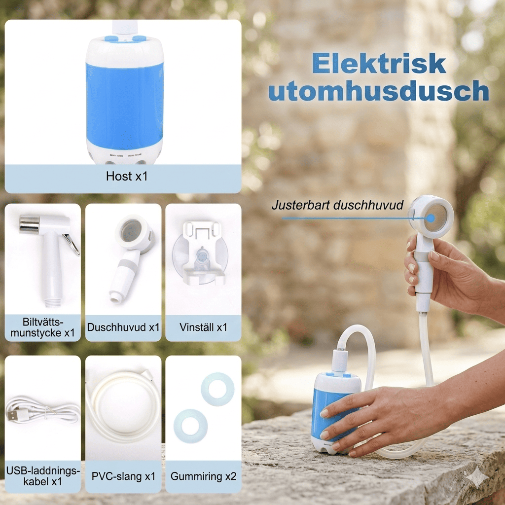 CampFlow - Tragbare Duscheinheit mit Wasserpumpe