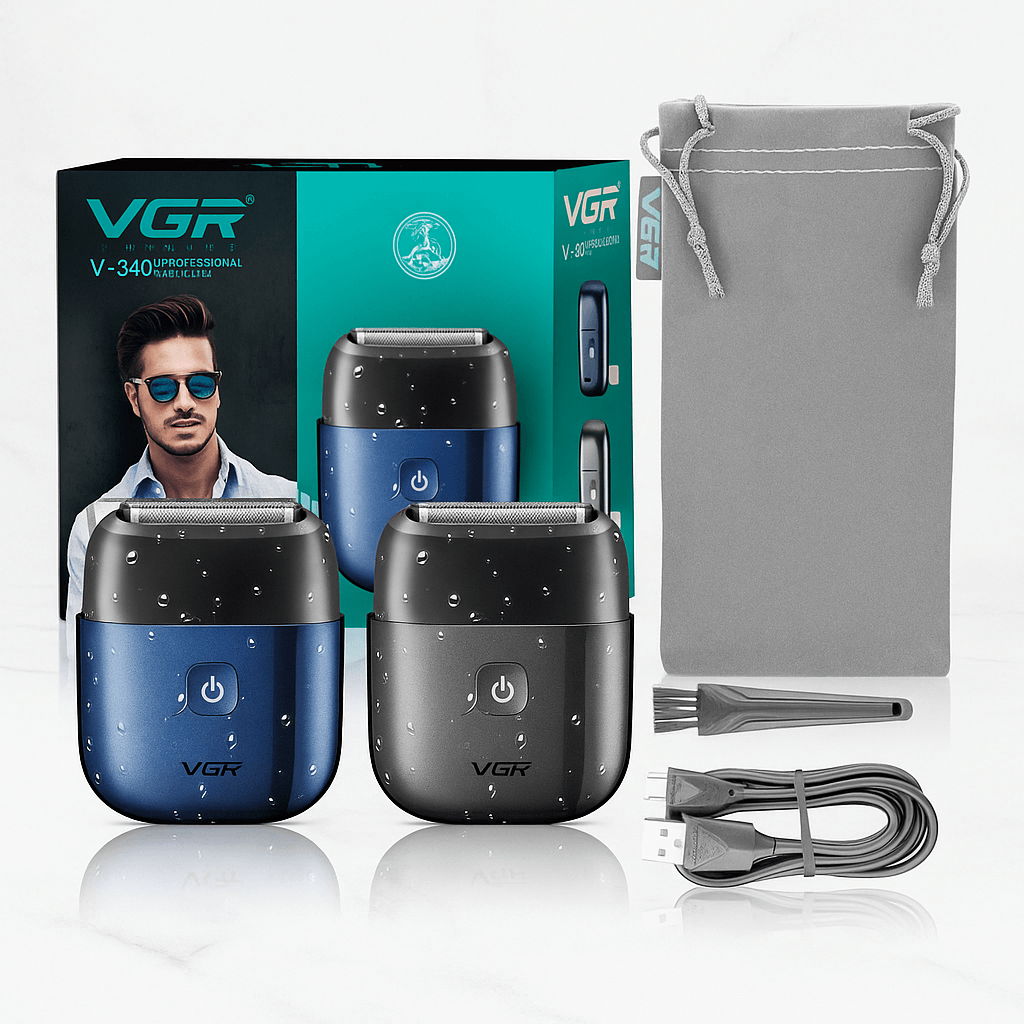 TrimAxis - Elektrischer Rasierer mit drei Klingen für Männer, IPX7 wasserfestes Design & Schnelles Aufladen über USB Typ-C