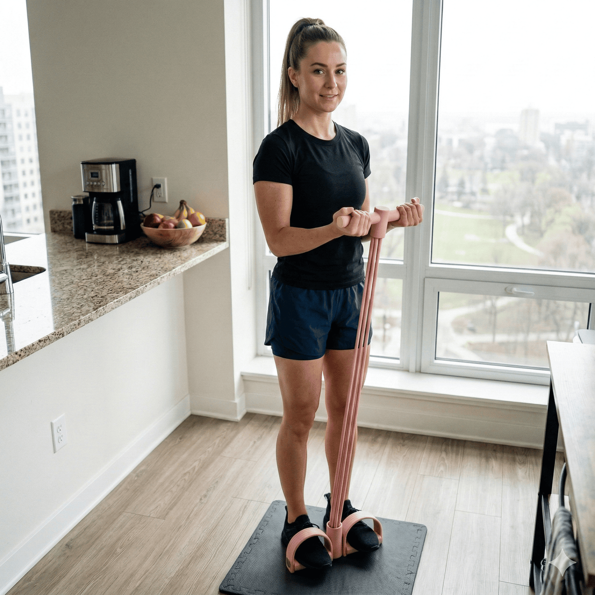 FlexPulse – Pedalbasiertes Trainingsgerät mit Widerstandsband für Dehnübungen, Bauch-, Bein-, Arm- und Ganzkörpertraining