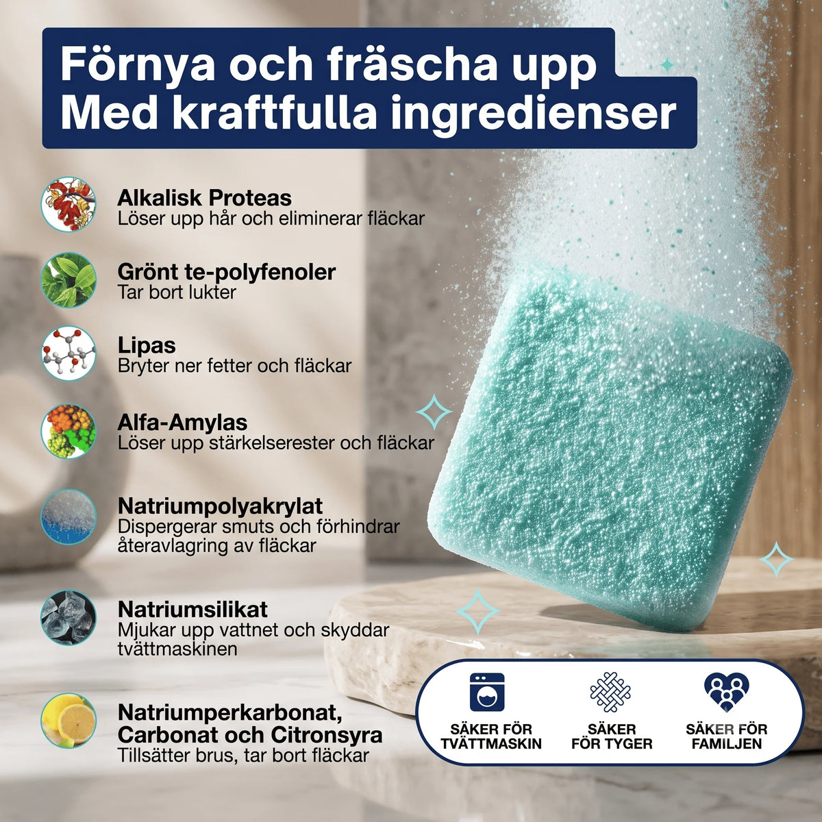 FreshCore – Reinigungstabletten für die Waschmaschine gegen Tierhaare und Gerüche – Tiefenreinigung