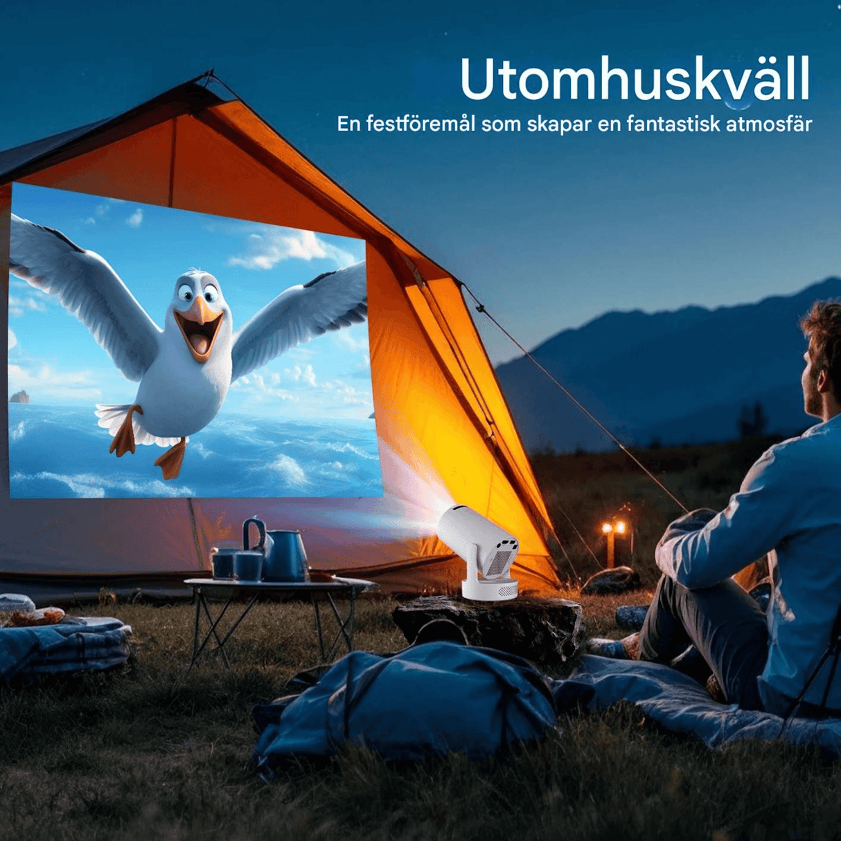 LumiCast View – Magcubic HY300 Pro+ Mini Projektor med Android 11, WiFi 6 & 720P LED-Bild för Hemmabio och Underhållning