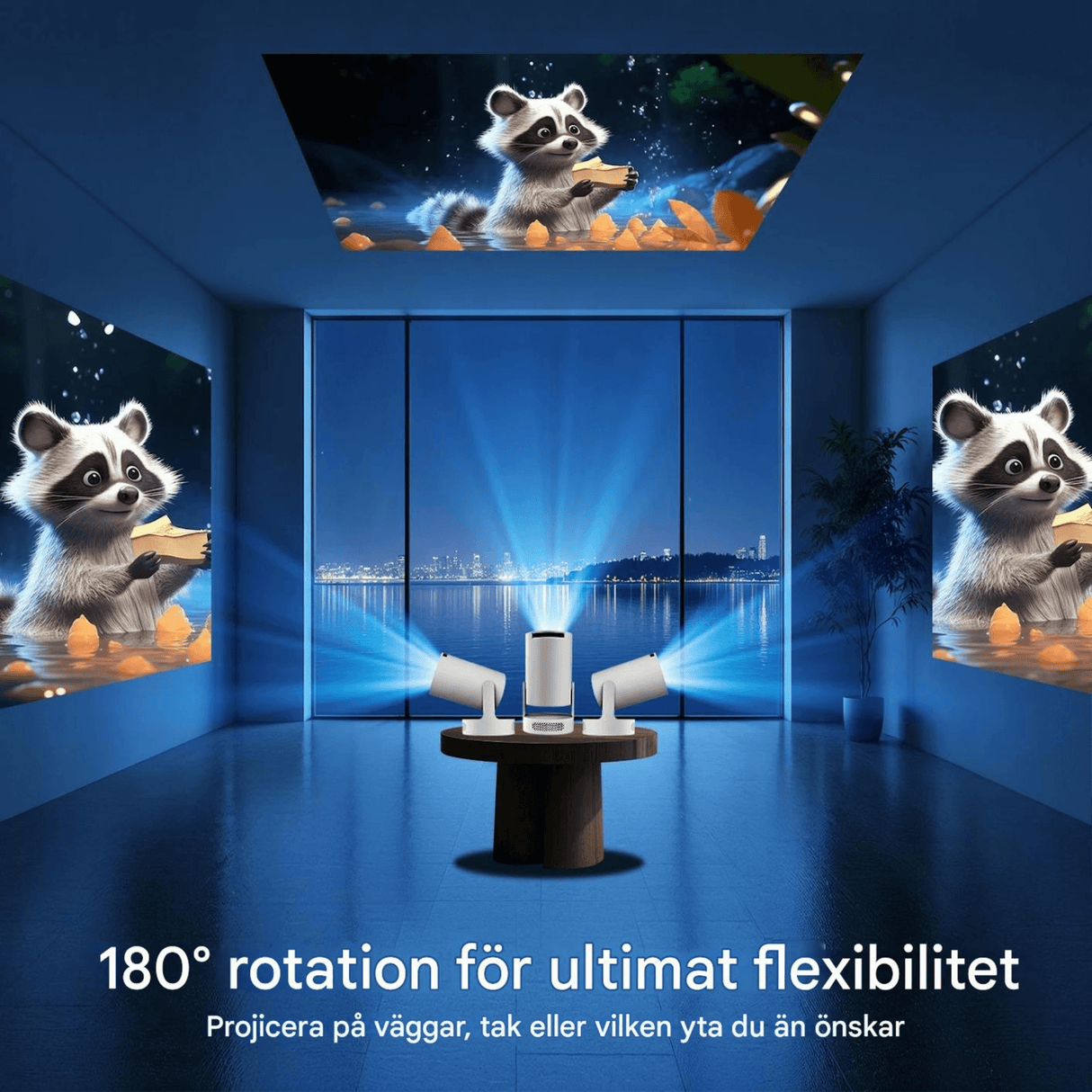 LumiCast View – Magcubic HY300 Pro+ Mini Projektor med Android 11, WiFi 6 & 720P LED-Bild för Hemmabio och Underhållning