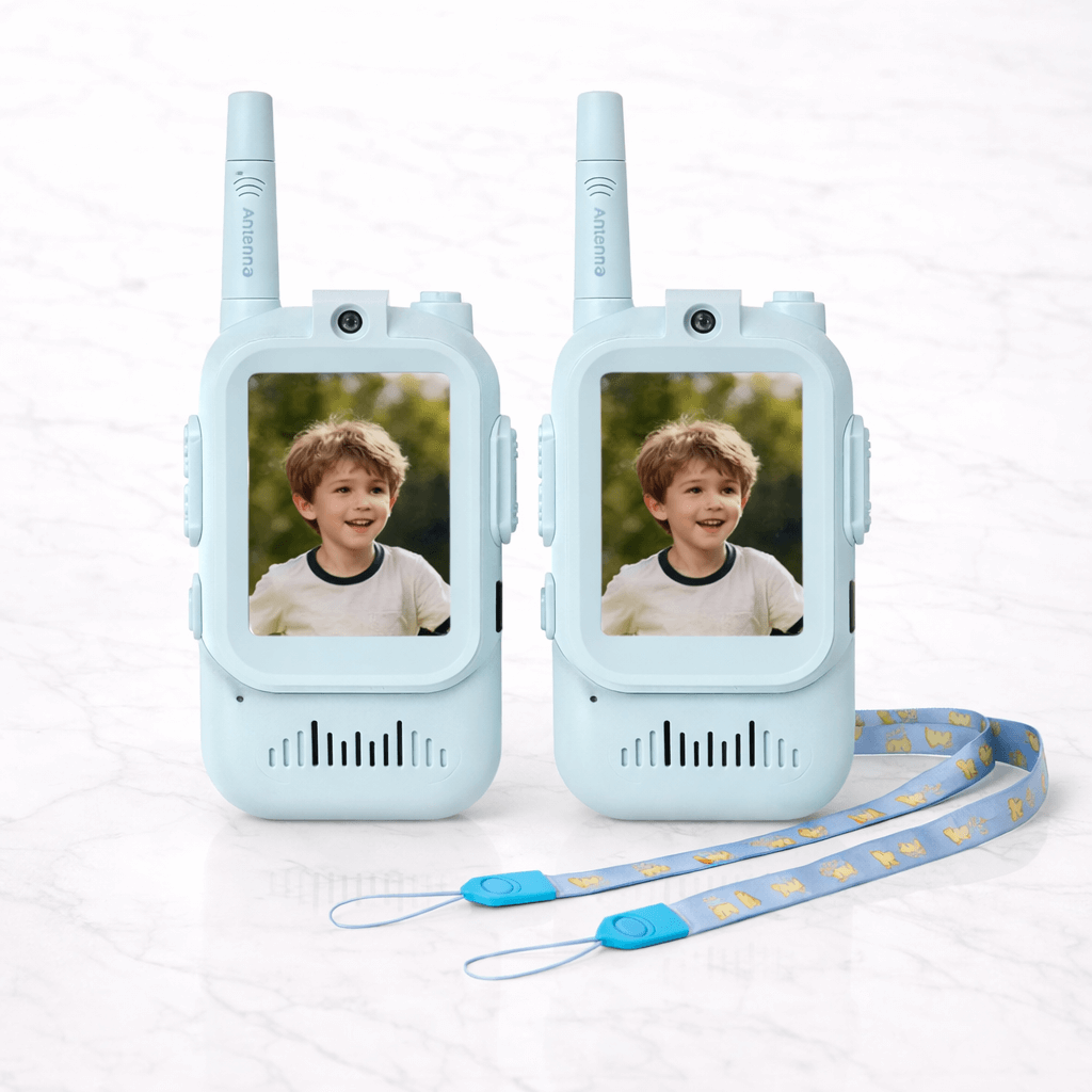 PlayTalk – Video-Walkie-Talkies für Kinder mit 2-Zoll-HD-Bildschirm, USB-C-Aufladung und Zwei-Wege-Kommunikation