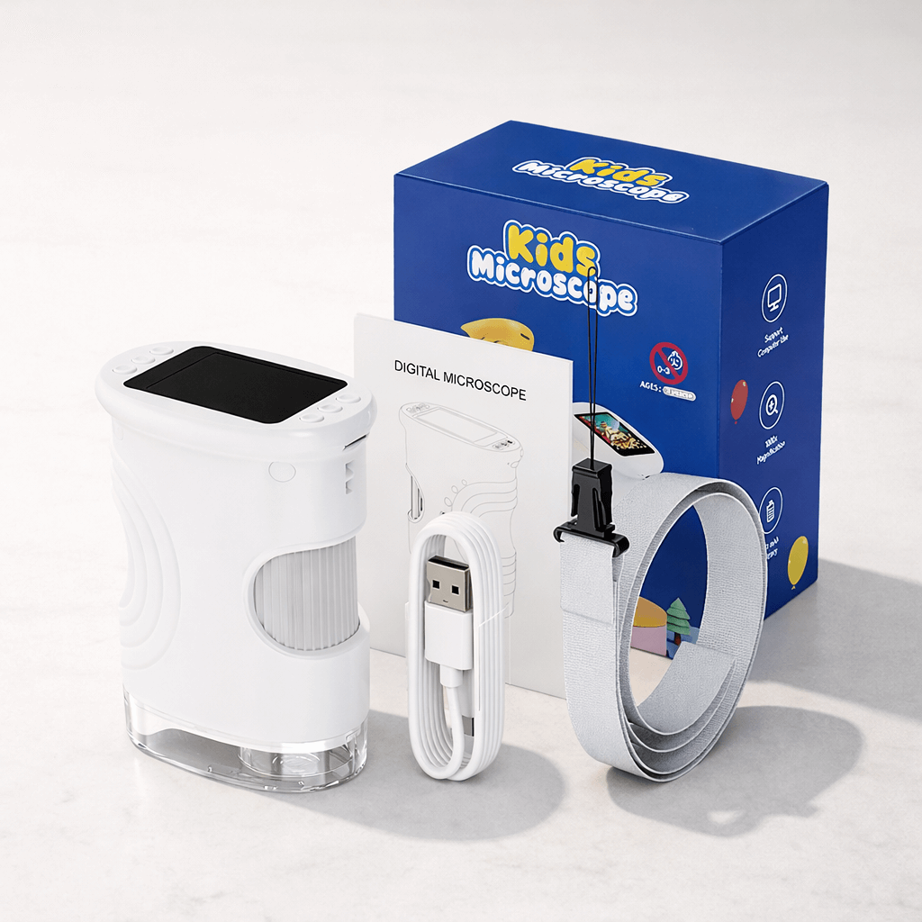 PocketScope – Handheld-Digitalmikroskop für Kinder mit 2-Zoll-Bildschirm, bis zu 1000-facher Vergrößerung und Foto- und Videofunktion
