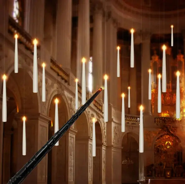 Schwimmende LED-Kerze mit Stab-Fernbedienung | Flammenlose hängende dekorative Kerzen für Weihnachten, Halloween & Hochzeit