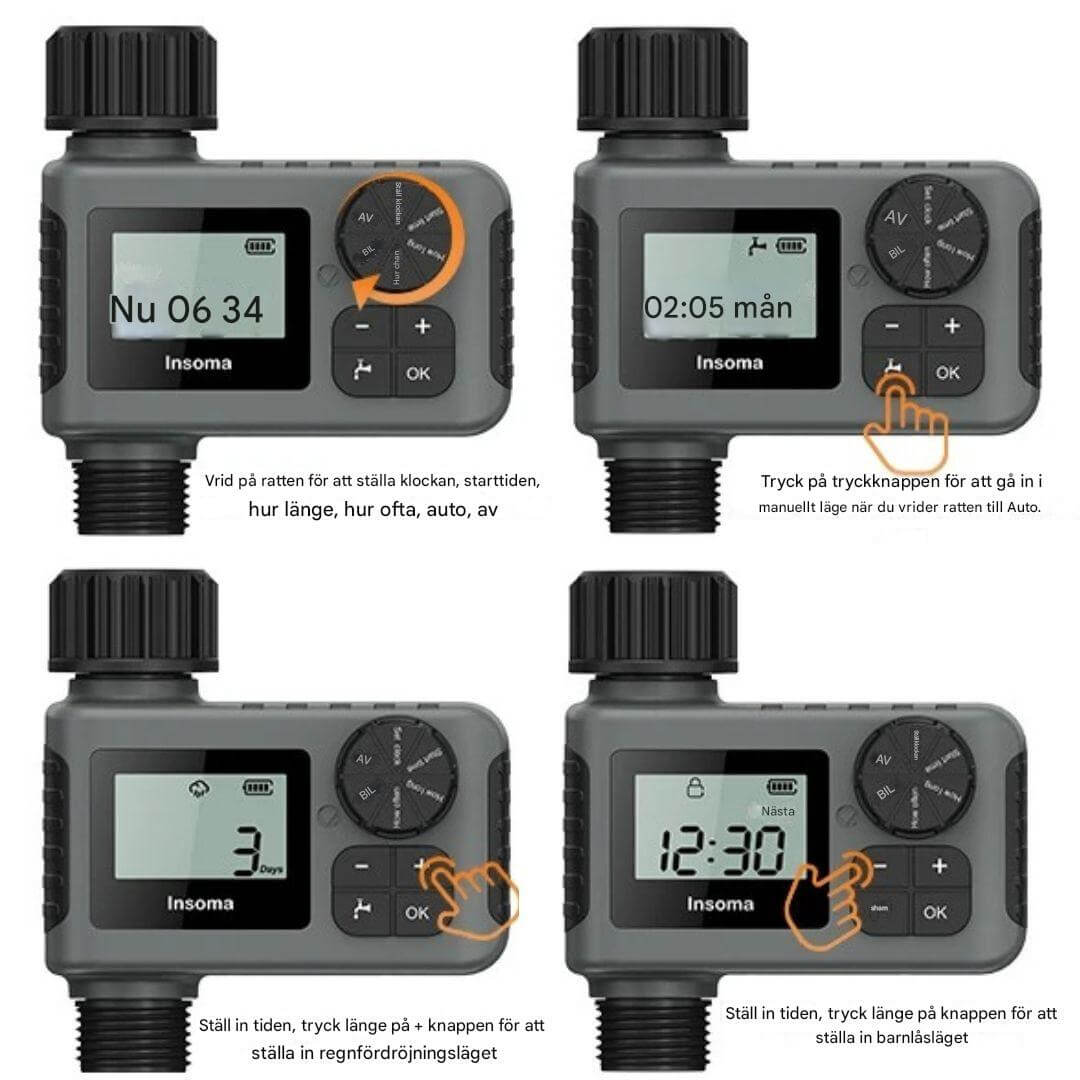 AquaSentry - Automatische Bewässerungsuhr mit LCD-Display und intelligenter Regenverzögerung | Für eine einfachere Gartenarbeit