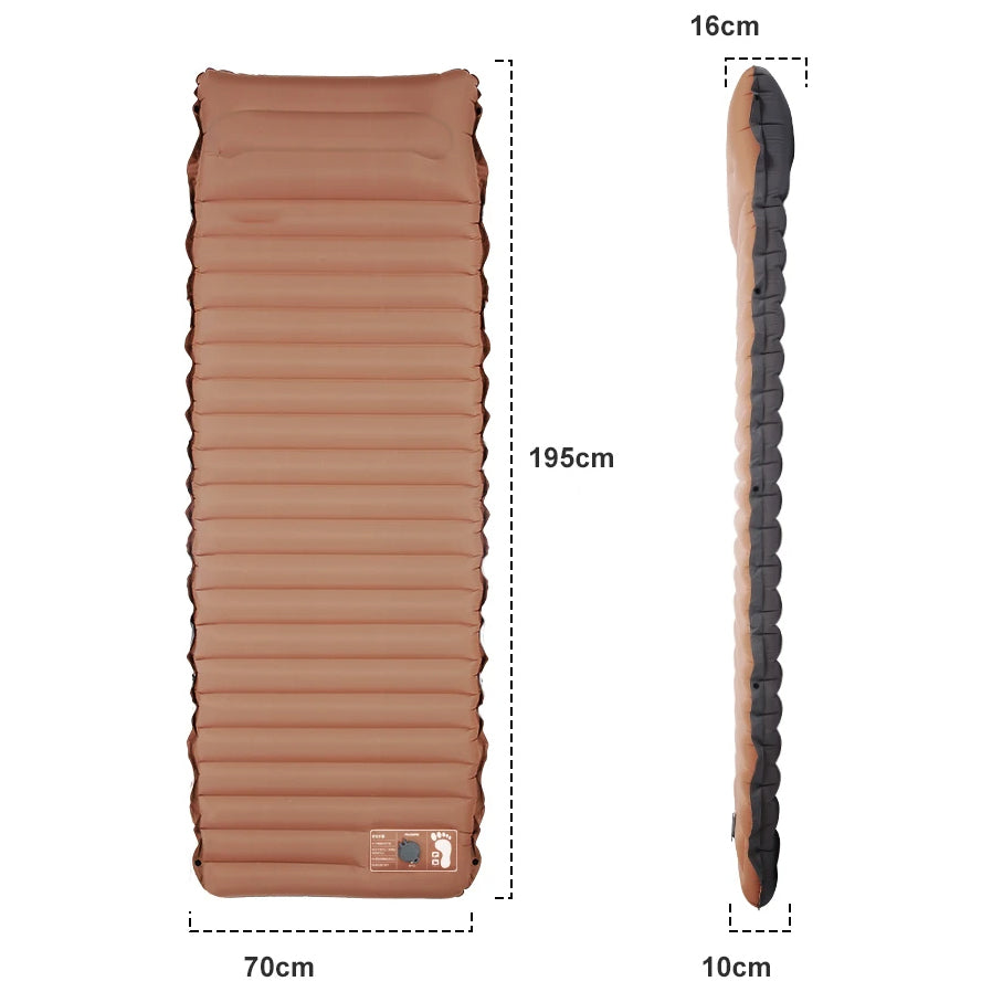 Luftmatratze mit eingebauter Luftpumpe Fußpumpe 10cm, 3.0-3.2 R-Wert Double Layer