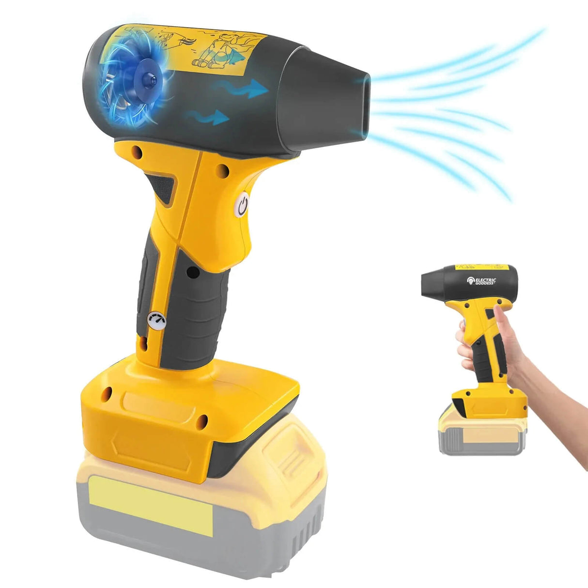 VoltBreeze - Tragbarer Jet-Ventilator mit 4 einstellbaren Geschwindigkeiten für effizienten Luftstrom