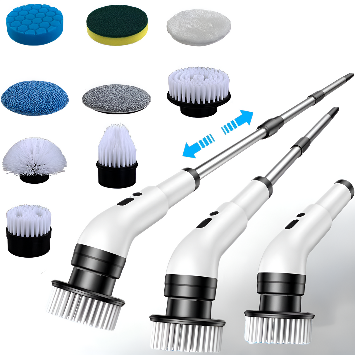 SpinClean – 9-in-1-Elektrobürste mit Stiel für schonendes Putzen