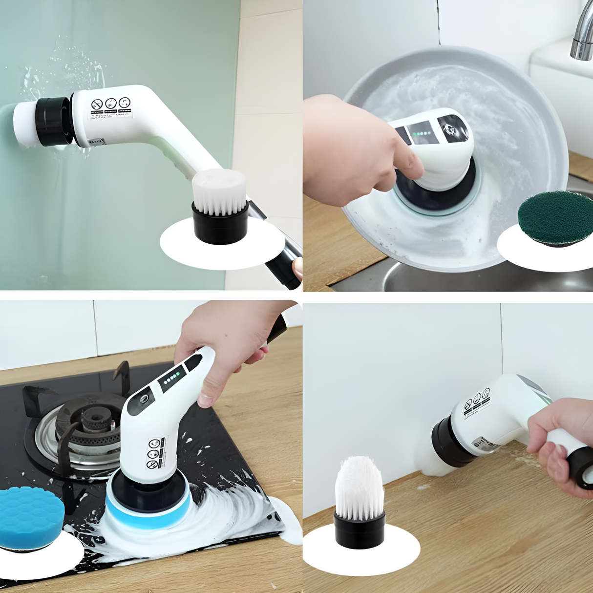 SpinClean – 9-in-1-Elektrobürste mit Stiel für schonendes Putzen