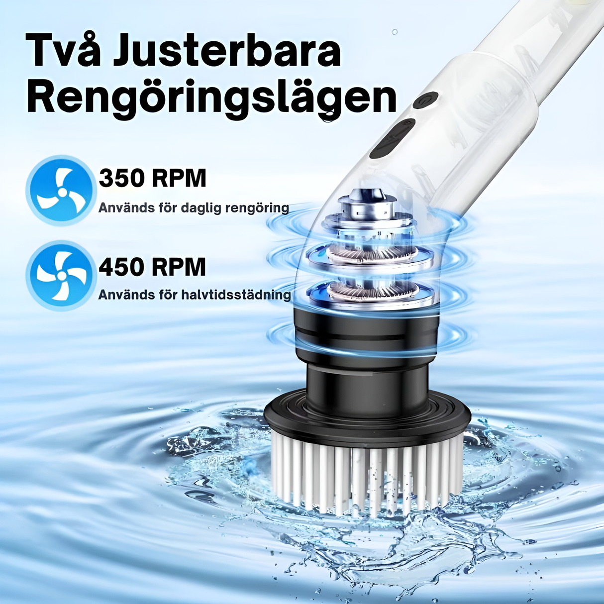 SpinClean – 9-in-1-Elektrobürste mit Stiel für schonendes Putzen